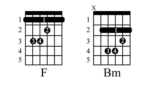 F and Bm Chords