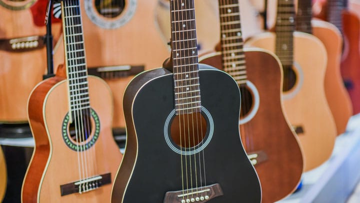 Different acoustic guitars