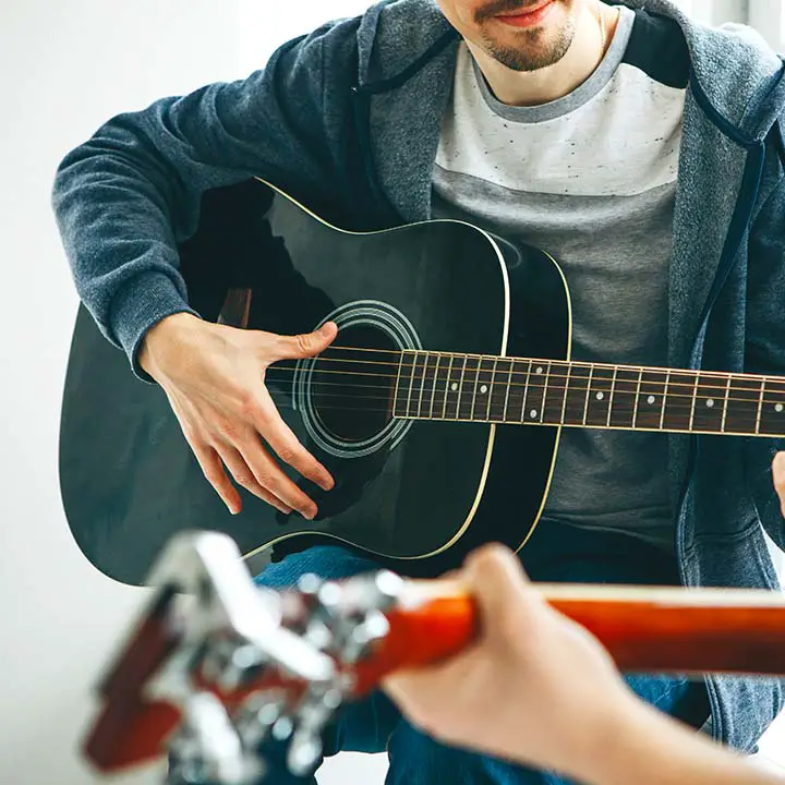 strumming with thumb